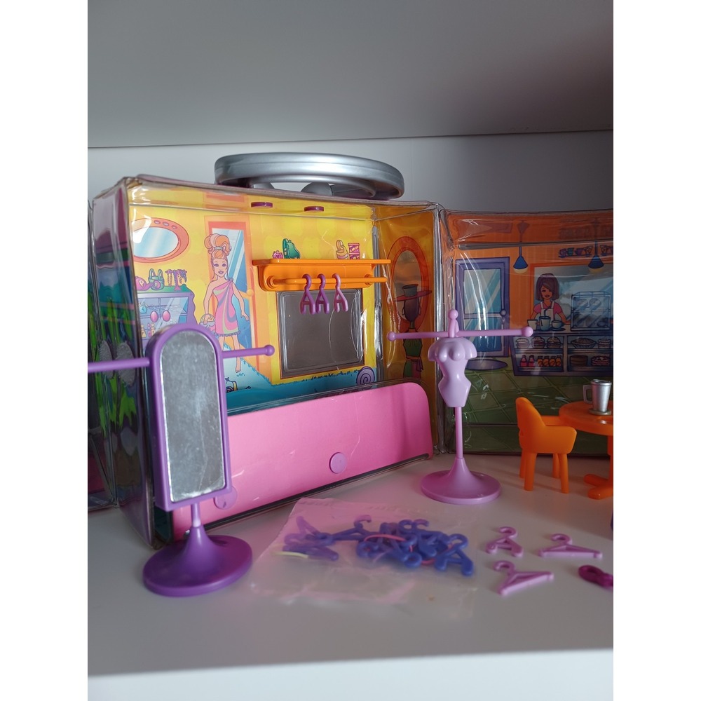 Vintage Fashion Polly Pocket Salon Boutique Fold‎ Out Playset Purple Pink Case - Picture 8 of 9